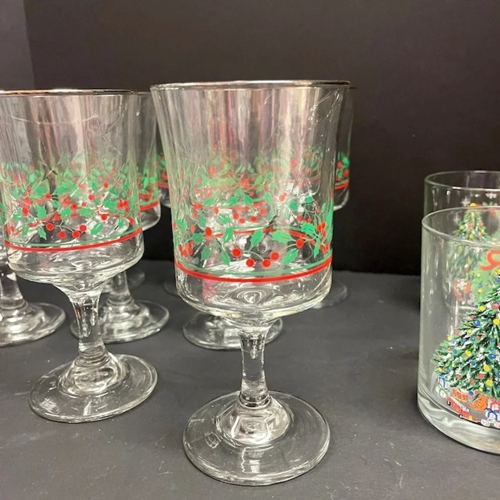 14 Cocktail Wine Goblet Glasses‎ Arby's Promotional & Noel by Salem Porcelle Vtg